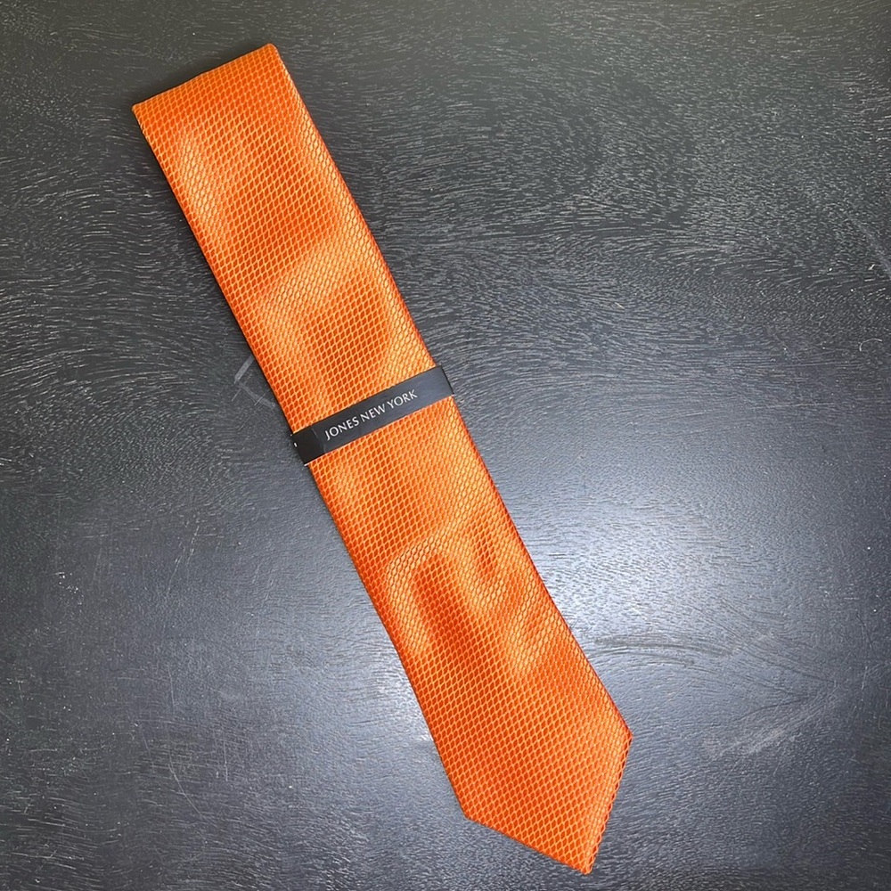 Jones New York Men’s Neck Tie Orange Geometric